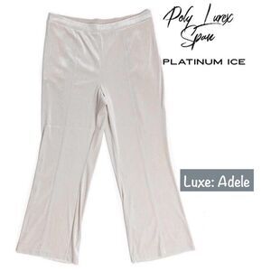 Lularoe Womens Pants Size Large Adele Straight Leg Luxe Platinum Ice Ivory NWT